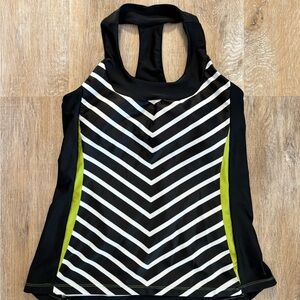 Black and White Striped Women's Top
